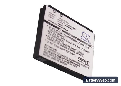 LG KC550 Replacement Battery, 3.7V, 800mAh, Li-ion 5