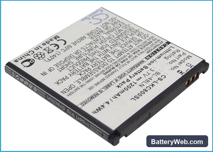 T-Mobile myTouch Q Replacement Battery, 3.7V, 1200mAh, Li-ion 2
