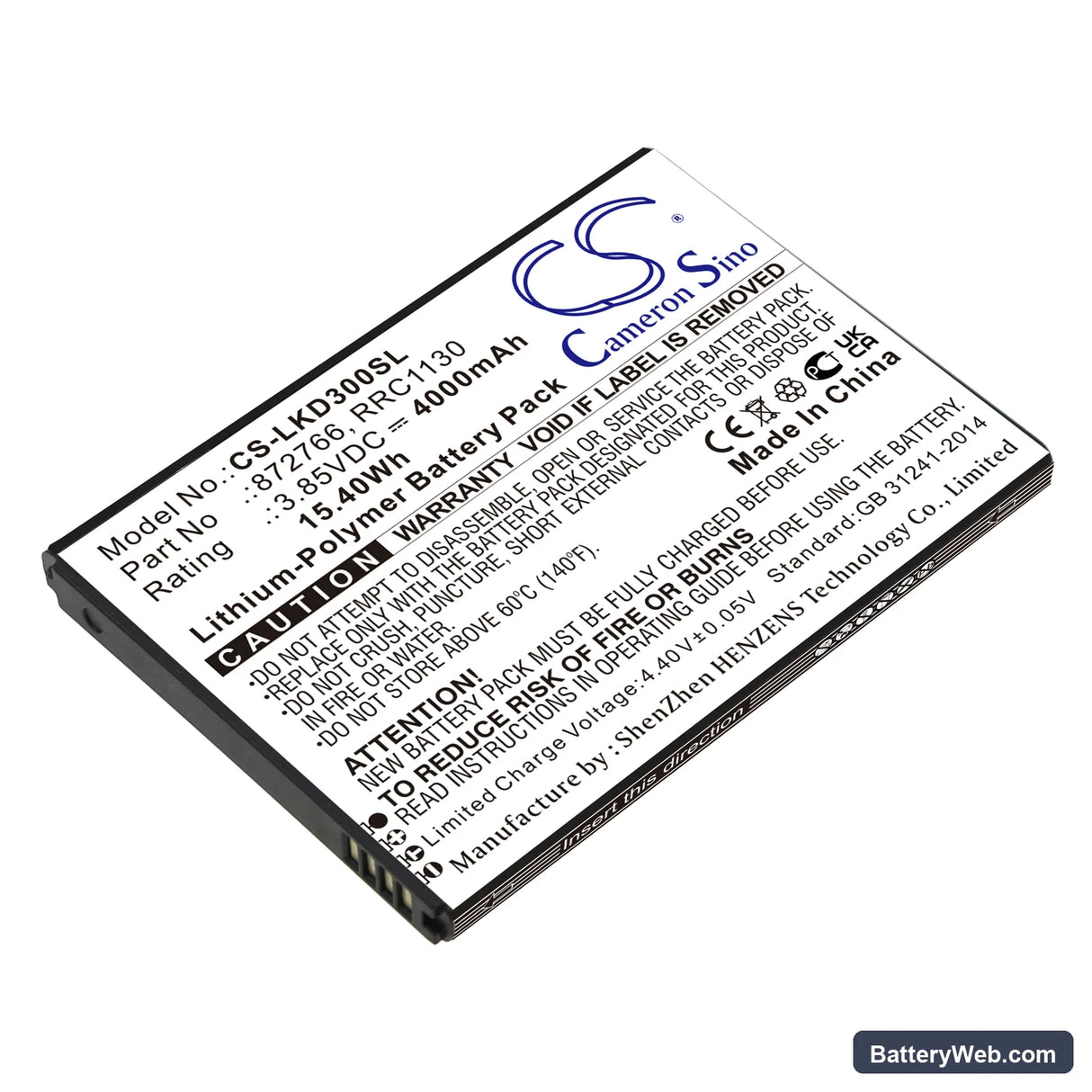 Leica BLK3D Imager Replacement Battery, 3.85V, 4000mAh, Li-Polymer 1