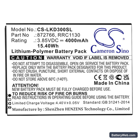 Leica BLK3D Imager Replacement Battery, 3.85V, 4000mAh, Li-Polymer 3