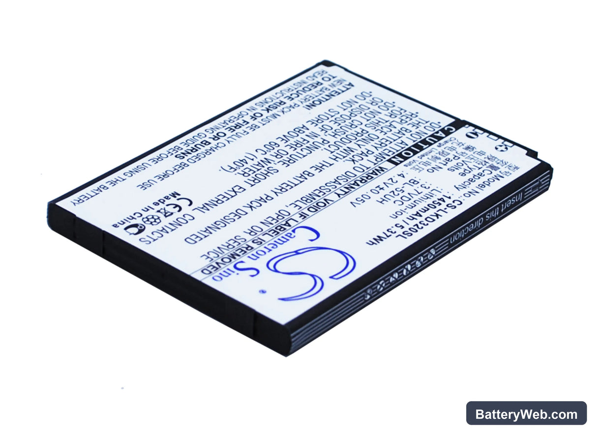 LG D320 Replacement Battery, 3.7V, 1450mAh, Li-ion 3