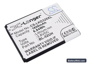 LG D320 Replacement Battery, 3.8V, 1800mAh, Li-ion 1