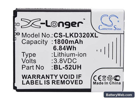 LG D320 Replacement Battery, 3.8V, 1800mAh, Li-ion 5