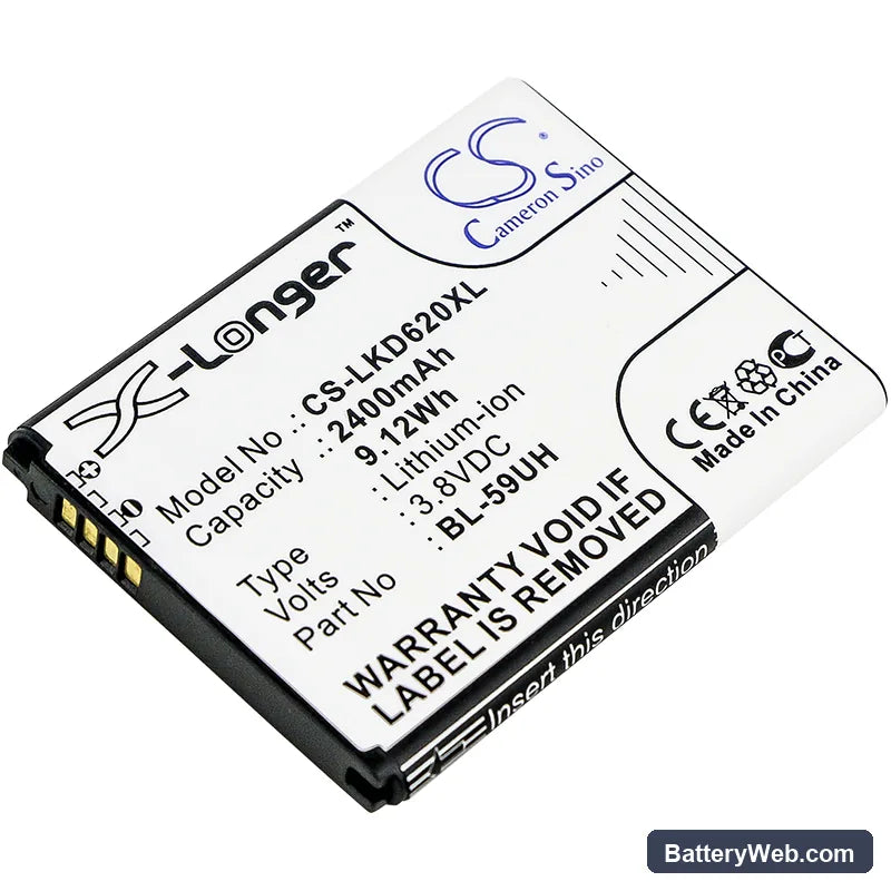 LG Optimus G2 Mini Replacement Battery, 3.8V, 2400mAh, Li-ion 1