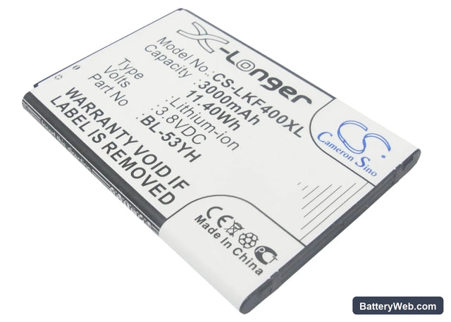LG G3 Replacement Battery, 3.8V, 3000mAh, Li-ion 1