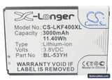 LG G3 Replacement Battery, 3.8V, 3000mAh, Li-ion 5