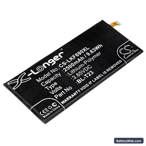 LG X Cam Replacement Battery, 3.85V, 2500mAh, Li-Polymer 1