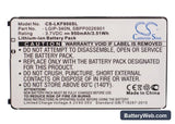 Virgin Mobile 101 Replacement Battery, 3.7V, 950mAh, Li-ion 5