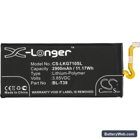 LG G7 ThinQ Replacement Battery, 3.85V, 2900mAh, Li-Polymer 3