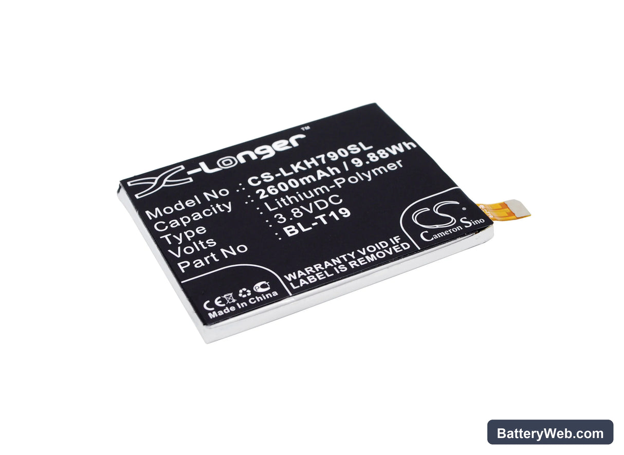 Google Nexus 5X Replacement Battery, 3.8V, 2600mAh, Li-Polymer 1