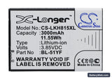 LG G4 Replacement Battery, 3.85V, 3000mAh, Li-ion 1
