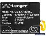 LG G6 Replacement Battery, 3.8V, 3300mAh, Li-Polymer 5