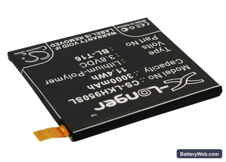 LG G Flex 2 Replacement Battery, 3.8V, 3000mAh, Li-Polymer 2