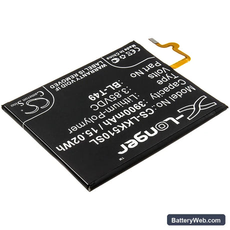 LG K510 Replacement Battery, 3.85V, 3900mAh, Li-Polymer 2