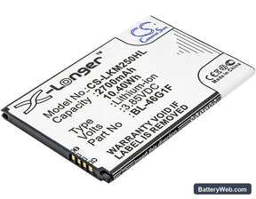 LG K10 2017 Replacement Battery, 3.85V, 2700mAh, Li-ion 1
