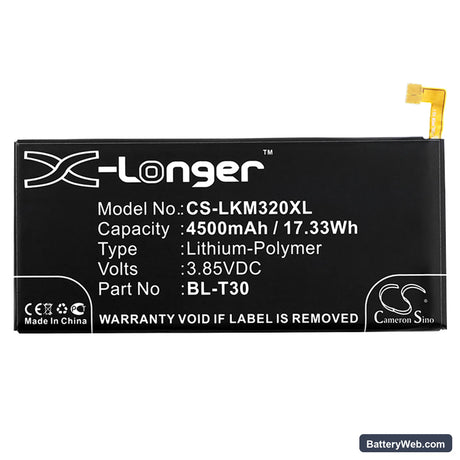 LG M320 Replacement Battery, 3.85V, 4500mAh, Li-Polymer 3