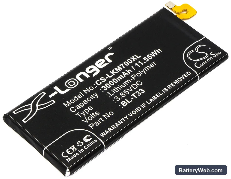 LG Q6 Replacement Battery, 3.85V, 3000mAh, Li-Polymer 1