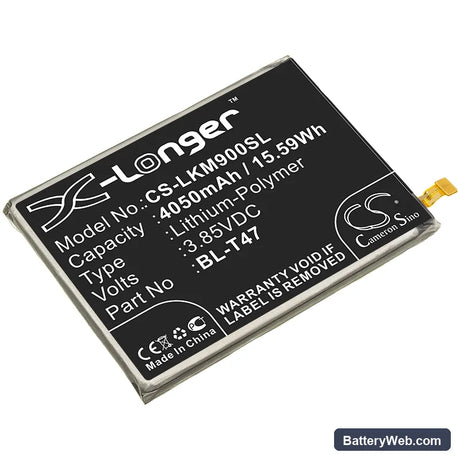LG Velvet Replacement Battery, 3.85V, 4050mAh, Li-Polymer 1