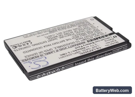 LG KG120 Replacement Battery, 3.7V, 850mAh, Li-ion 2