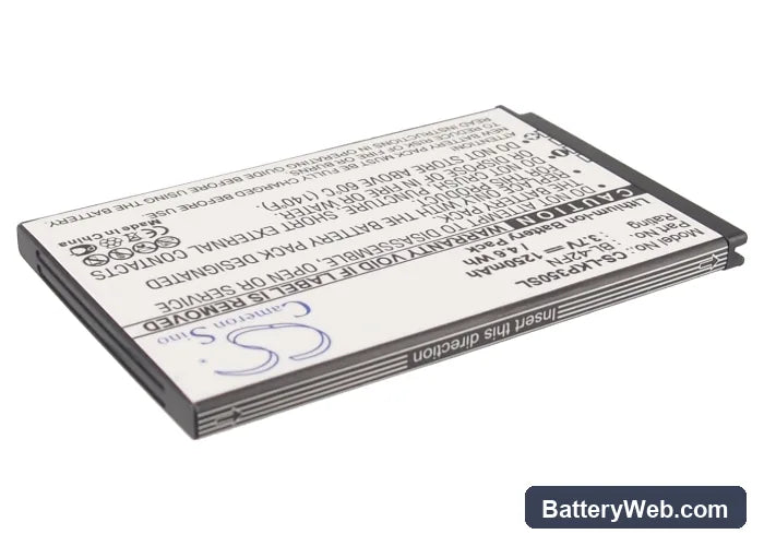 LG P350 Replacement Battery, 3.7V, 1250mAh, Li-ion 2