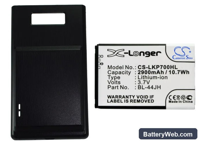 LG Optimus L7 Replacement Battery, 3.7V, 2900mAh, Li-ion 5