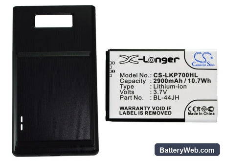 LG Optimus L7 Replacement Battery, 3.7V, 2900mAh, Li-ion 5