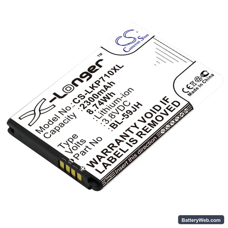 LG Optimus F6 Replacement Battery, 3.8V, 2300mAh, Li-ion 1
