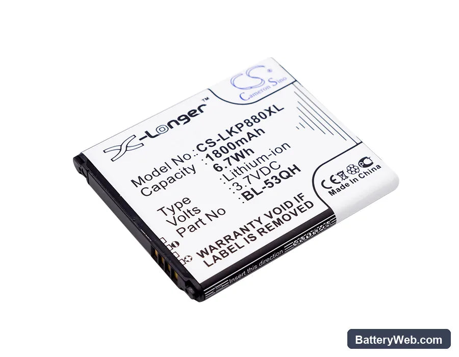 LG P880 Replacement Battery, 3.7V, 1800mAh, Li-ion 1
