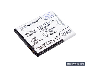 LG P880 Replacement Battery, 3.7V, 1800mAh, Li-ion 1