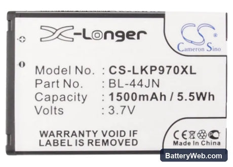 Alltel AS855 Replacement Battery, 3.7V, 1500mAh, Li-ion 5