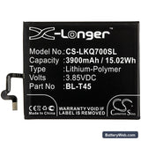LG Q70 Replacement Battery, 3.85V, 3900mAh, Li-Polymer 3