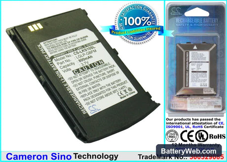 LG KS10 Replacement Battery, 3.7V, 800mAh, Li-ion 1