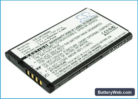 LG KU380 Replacement Battery, 3.7V, 650mAh, Li-ion 4
