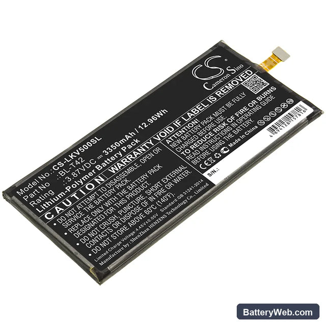 LG V510N Replacement Battery, 3.87V, 3350mAh, Li-Polymer 1