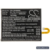 LG V60 Replacement Battery, 3.85V, 4900mAh, Li-Polymer 3
