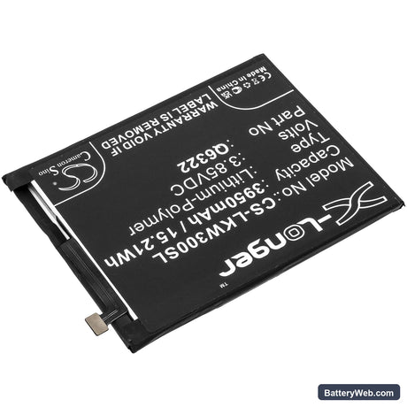 LG W30 Replacement Battery, 3.85V, 3950mAh, Li-Polymer 2