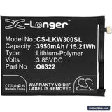 LG W30 Replacement Battery, 3.85V, 3950mAh, Li-Polymer 3