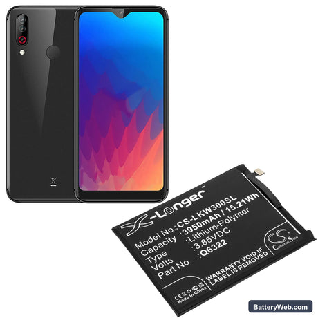 LG W30 Replacement Battery, 3.85V, 3950mAh, Li-Polymer 5