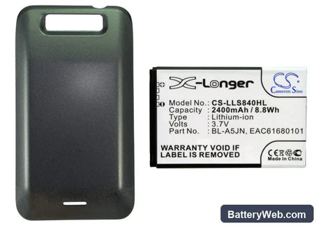 Sprint LS840 Replacement Battery, 3.7V, 2400mAh, Li-ion 5