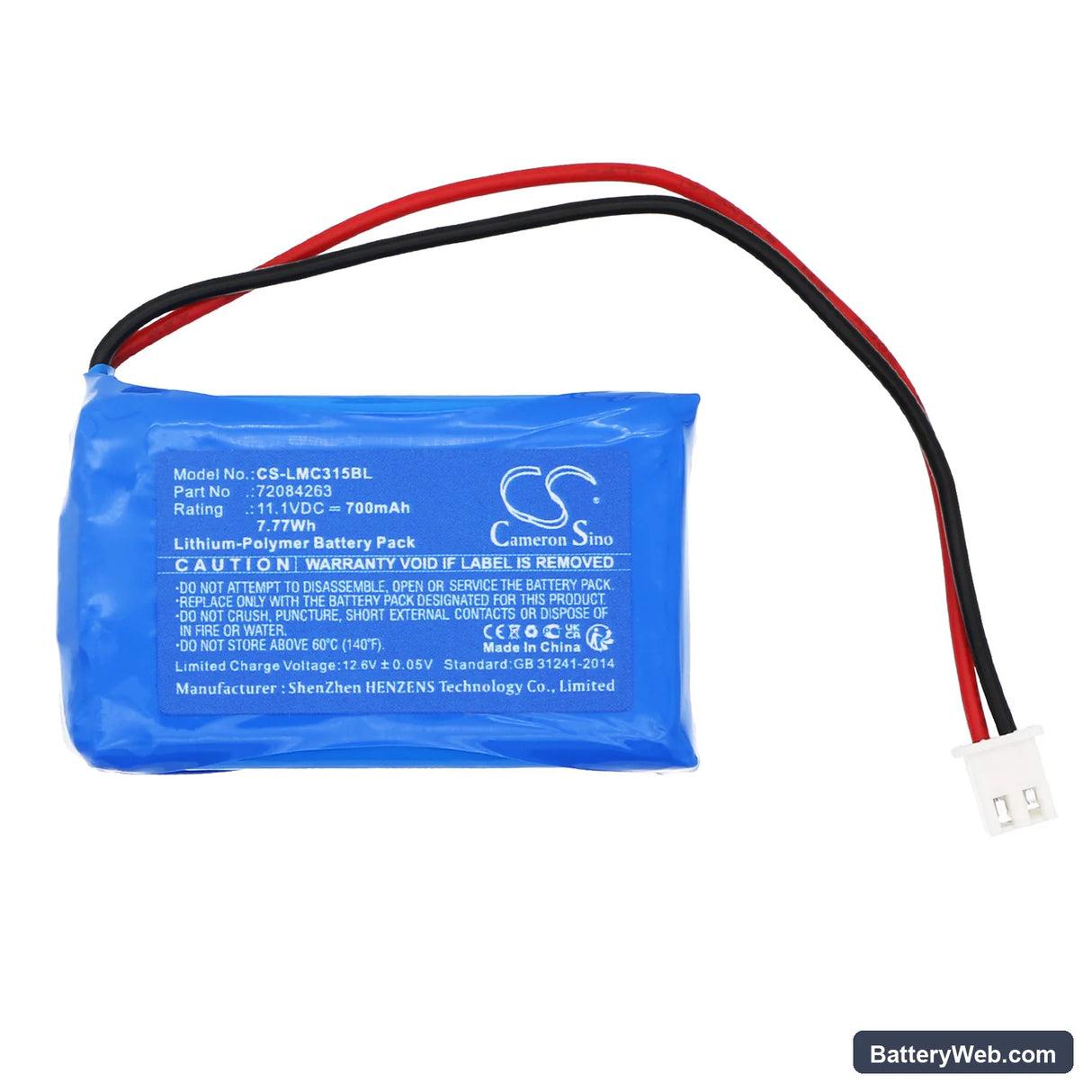 Olympia NC325 Replacement Battery, 11.1V, 700mAh, Li-Polymer 3