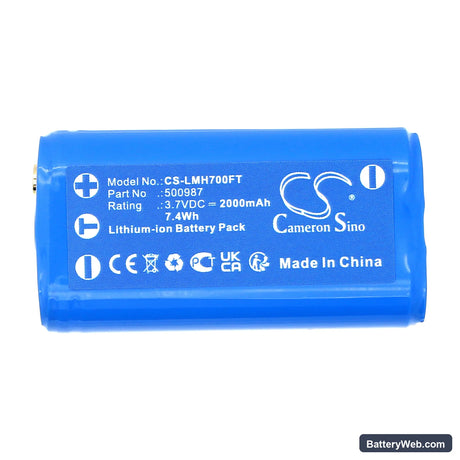 Ledlenser MH7 Replacement Battery, 3.7V, 2000mAh, Li-ion 3