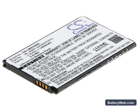 LG MS330 Replacement Battery, 3.8V, 1450mAh, Li-ion 1