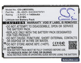 LG MS330 Replacement Battery, 3.8V, 1450mAh, Li-ion 5