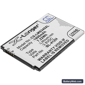 LG Optimus C40 Replacement Battery, 3.8V, 1900mAh, Li-ion 1