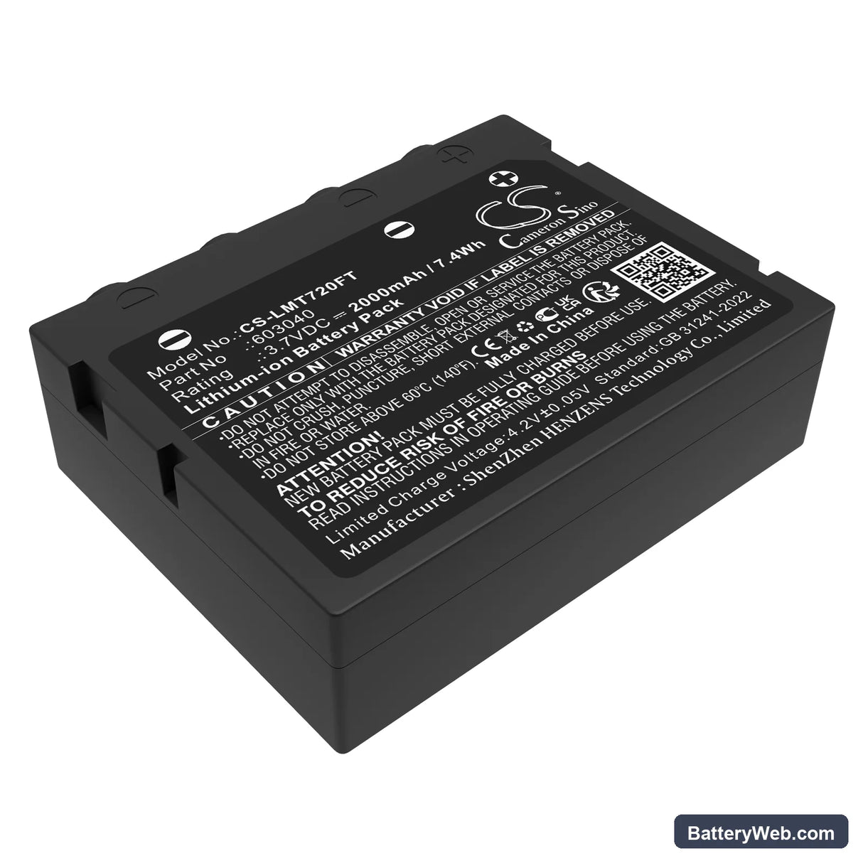 Ledlenser H7 SE Replacement Battery, 3.7V, 2000mAh, Li-ion 1