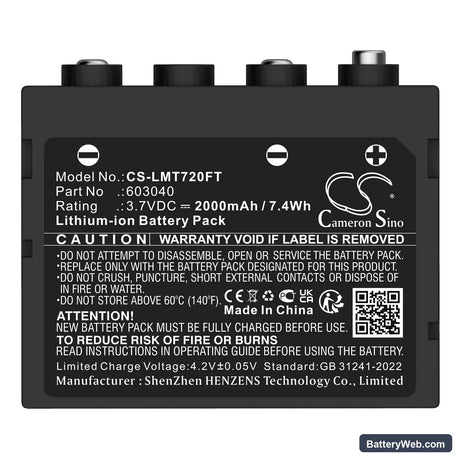 Ledlenser H7 SE Replacement Battery, 3.7V, 2000mAh, Li-ion 5
