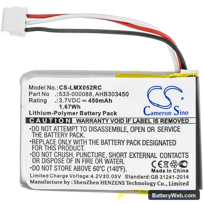 Logitech MX Master Replacement Battery, 3.7V, 450mAh, Li-Polymer 3