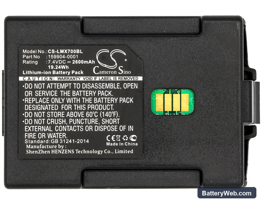 LXE MX7 Replacement Battery, 7.4V, 2600mAh, Li-ion 3