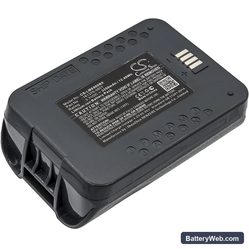 LXE MX8 Replacement Battery, 3.7V, 3350mAh, Li-ion 1