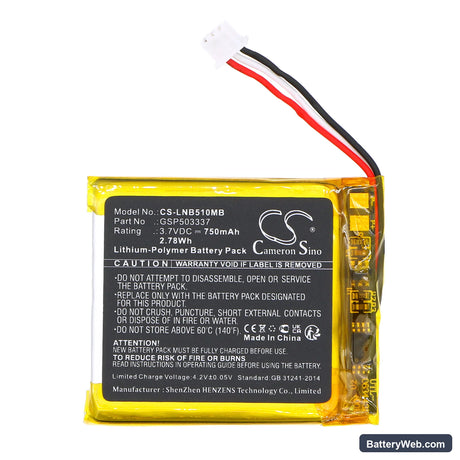 TakTark BM603 Replacement Battery, 3.7V, 750mAh, Li-Polymer 3